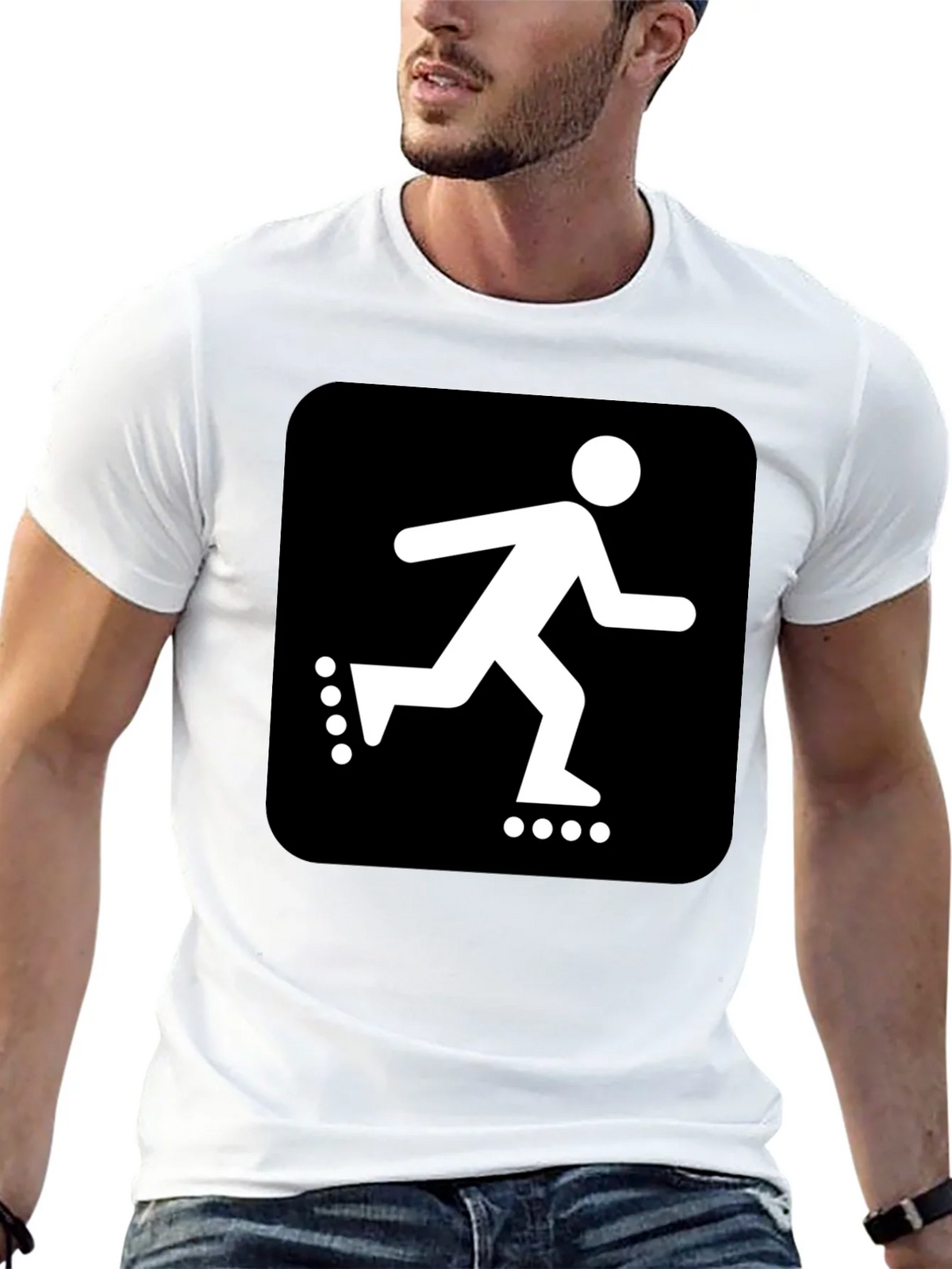 Roller Skater Graphic Black T-Shirt product image 12