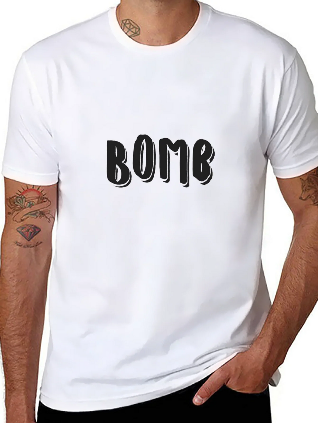 Black BOMB Graphic T-Shirt for Casual Wear product image 7