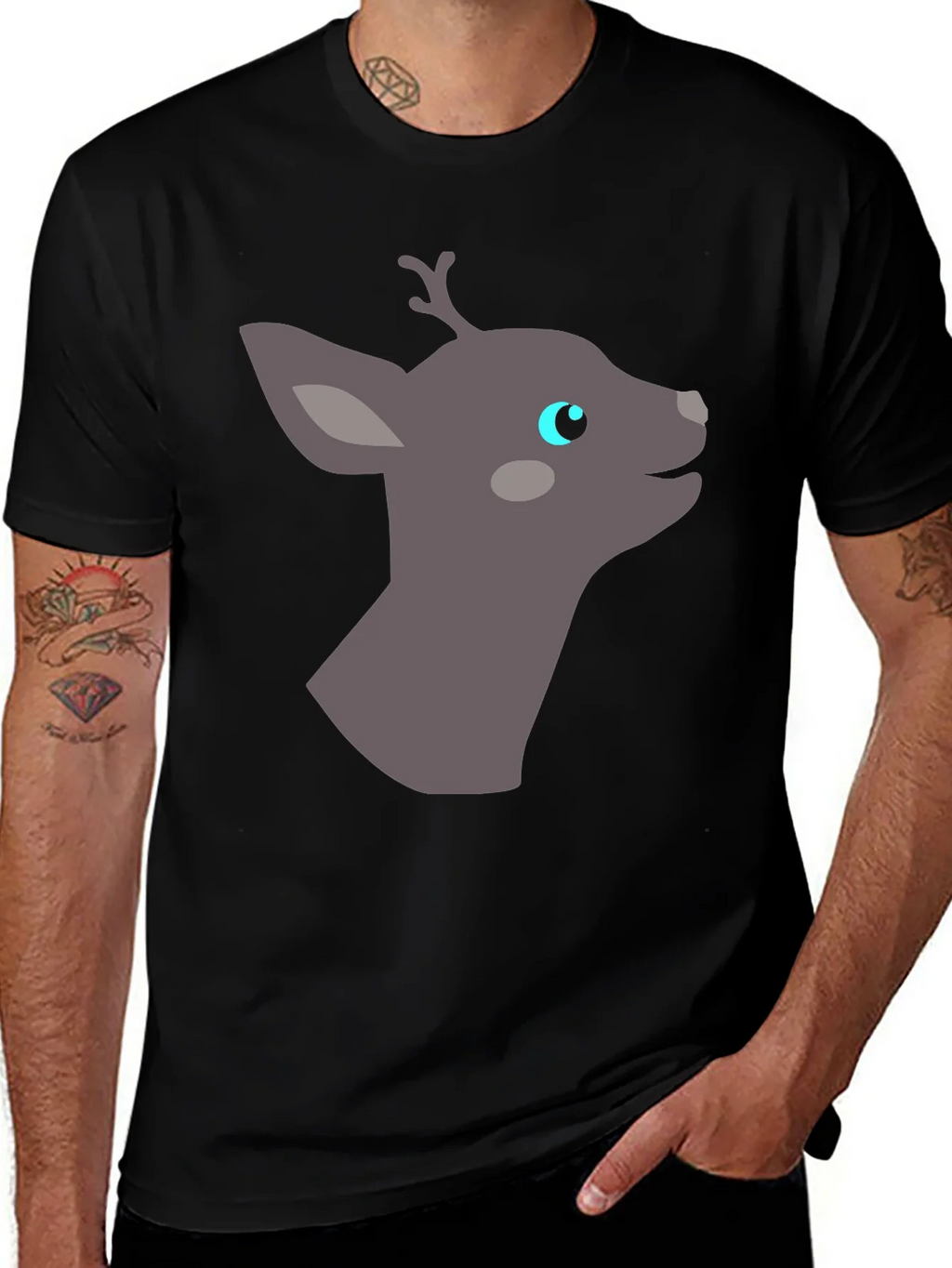 Deer Graphic Tee - Black Casual Shirt product image 1