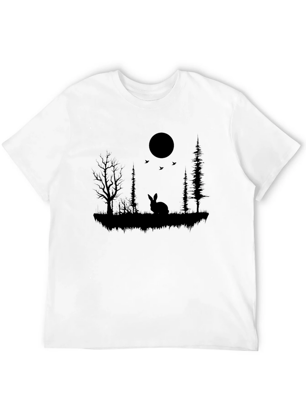 Silhouette Rabbit & Moon Graphic Black T-Shirt product image 8