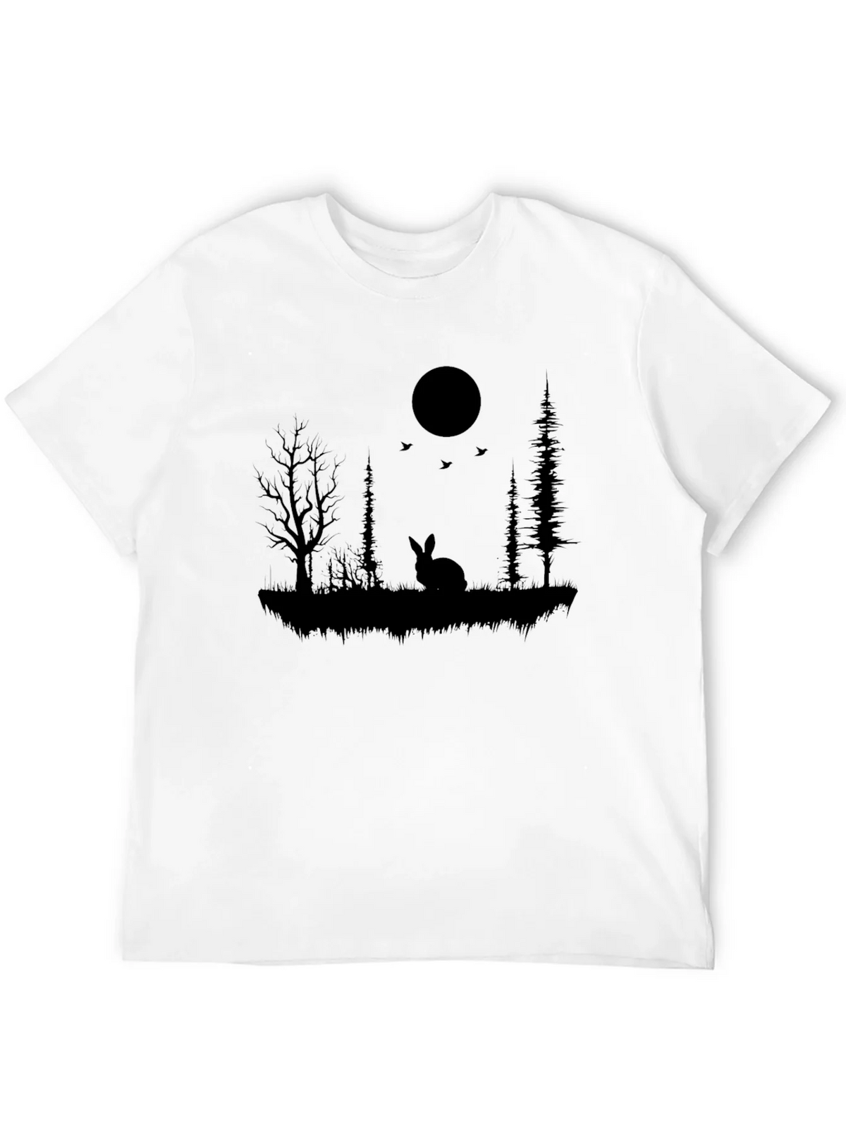 Silhouette Rabbit & Moon Graphic Black T-Shirt product image 8