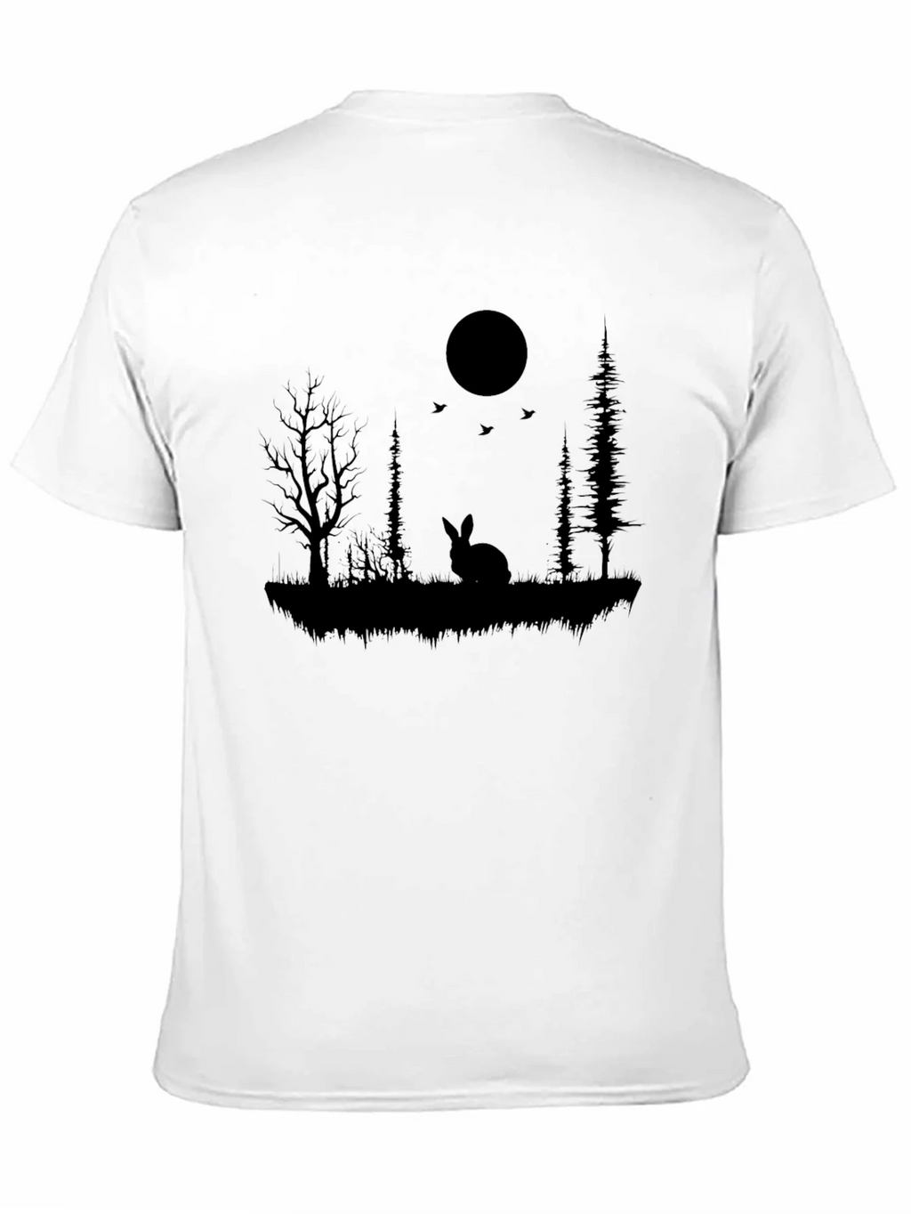 Silhouette Rabbit & Moon Graphic Black T-Shirt product image 7