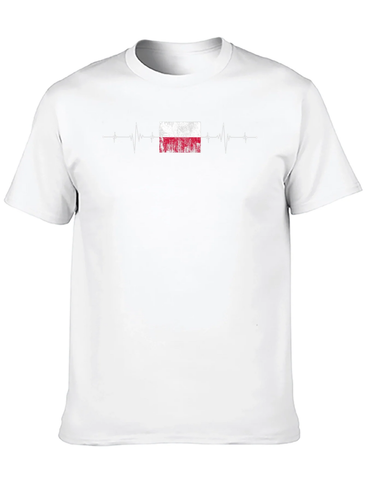 Poland Flag Heartbeat T-Shirt - Black product image 6