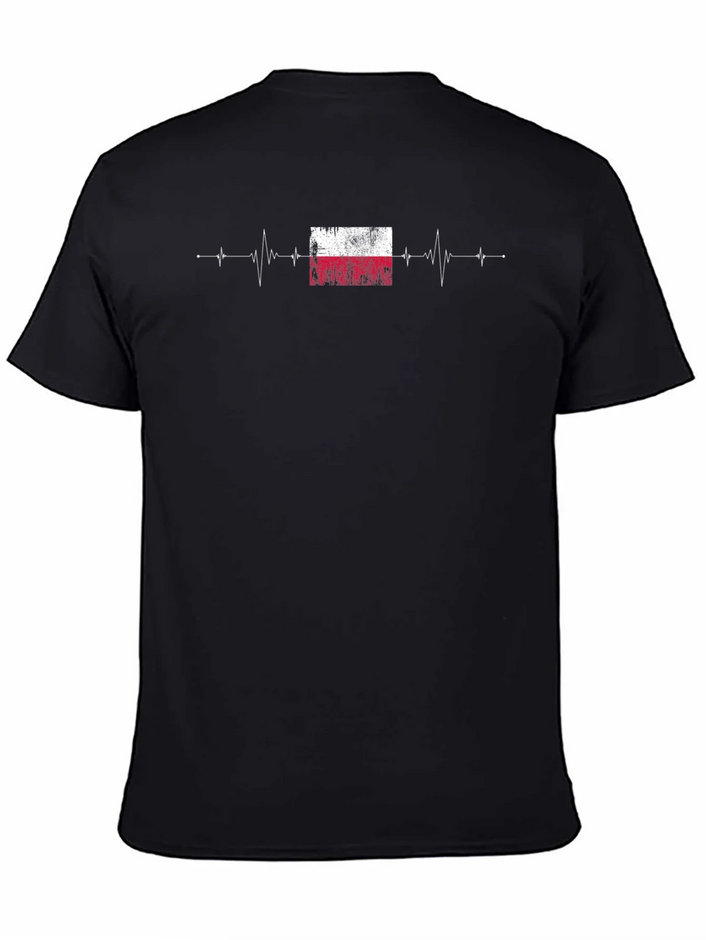 Poland Flag Heartbeat T-Shirt - Black product image 2