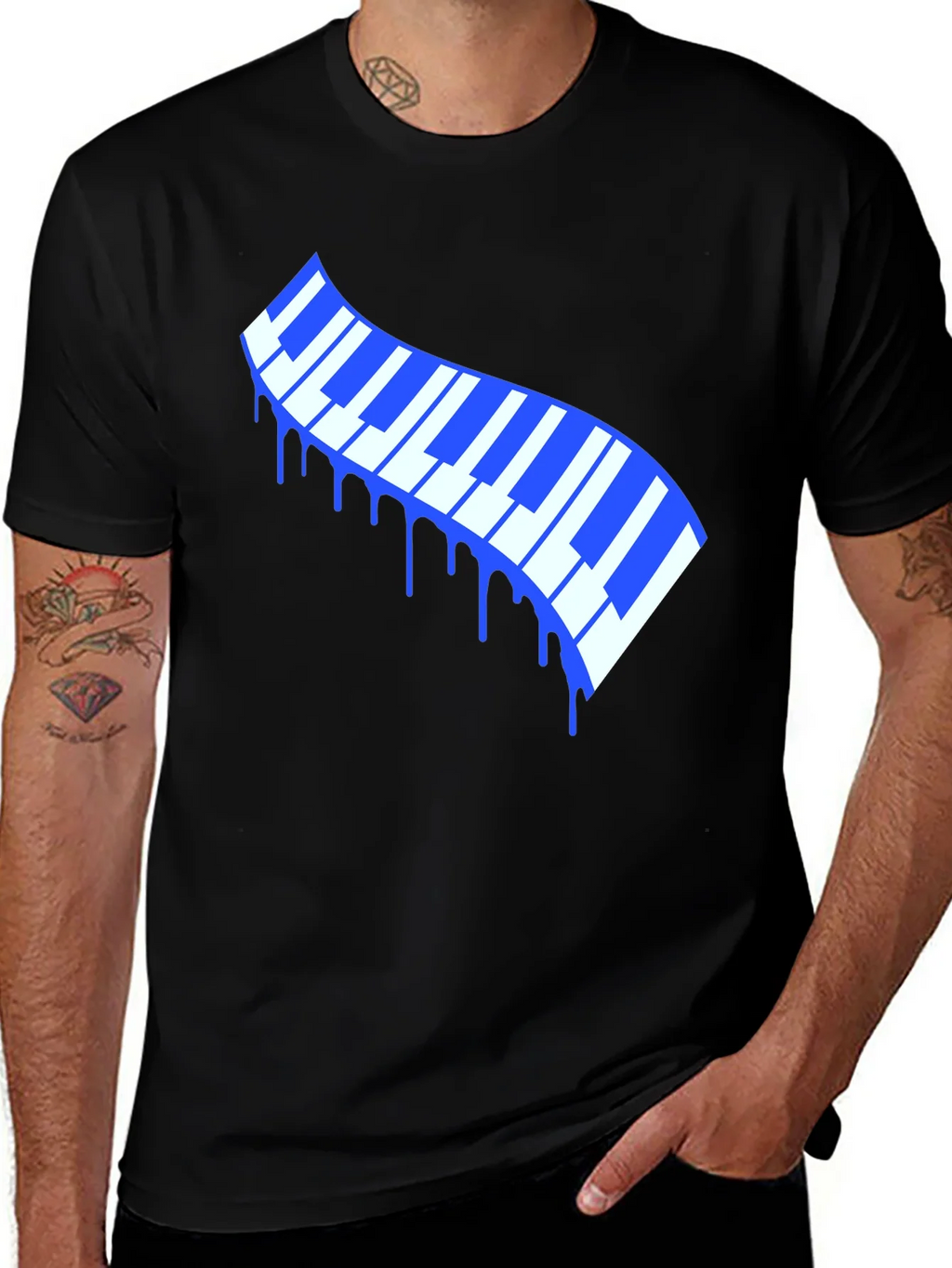 Dripping Keys Graphic Tee - Stylish Music Lover T-Shirt product image 1