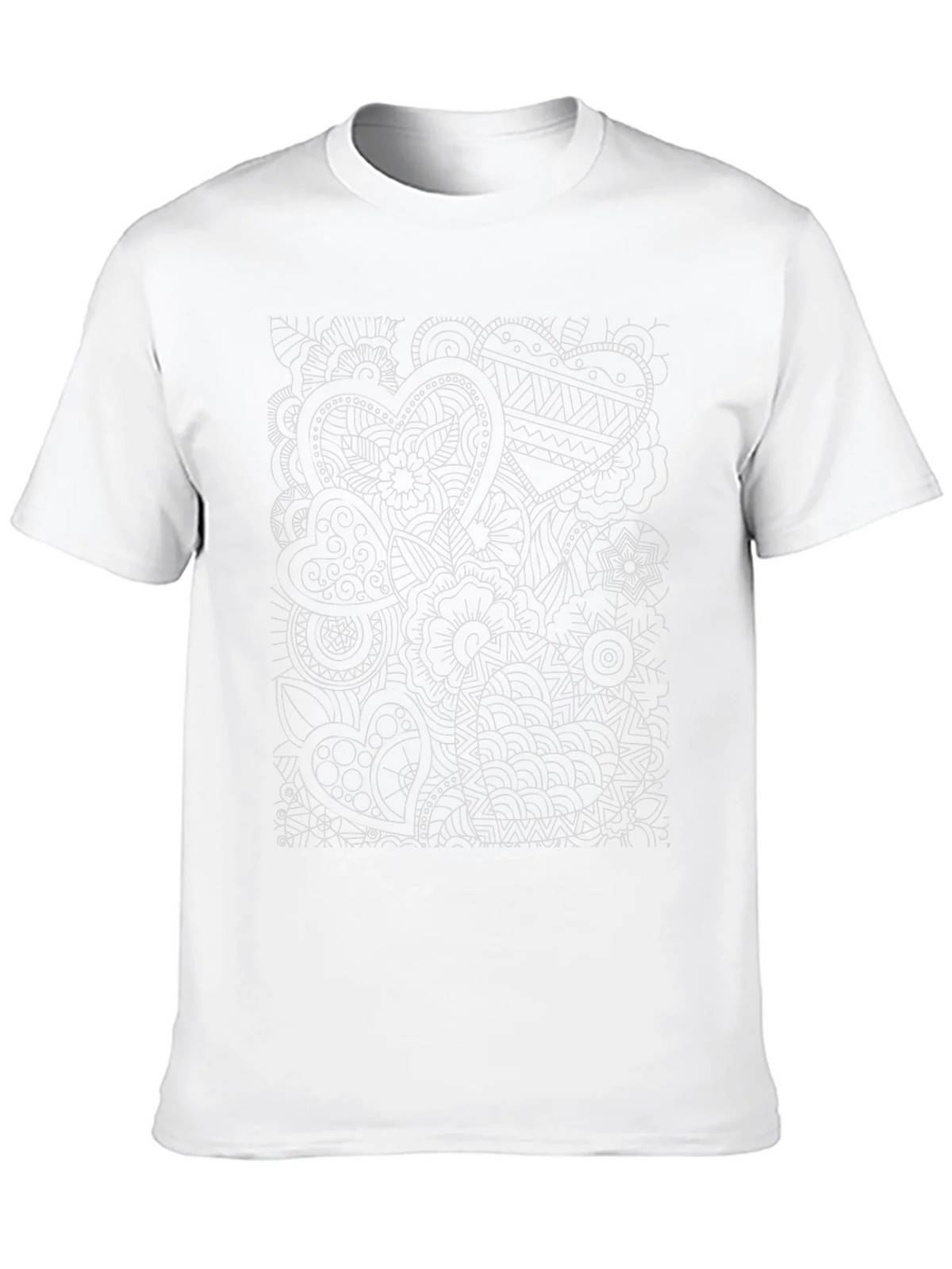 Abstract Heart Print Black T-Shirt product image 9