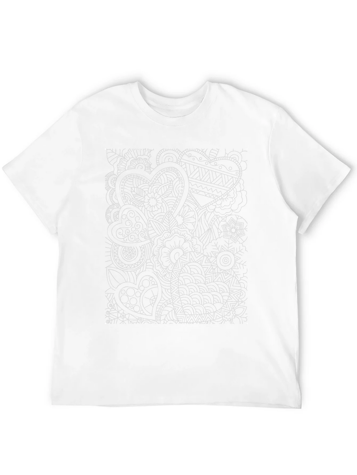 Abstract Heart Print Black T-Shirt product image 11