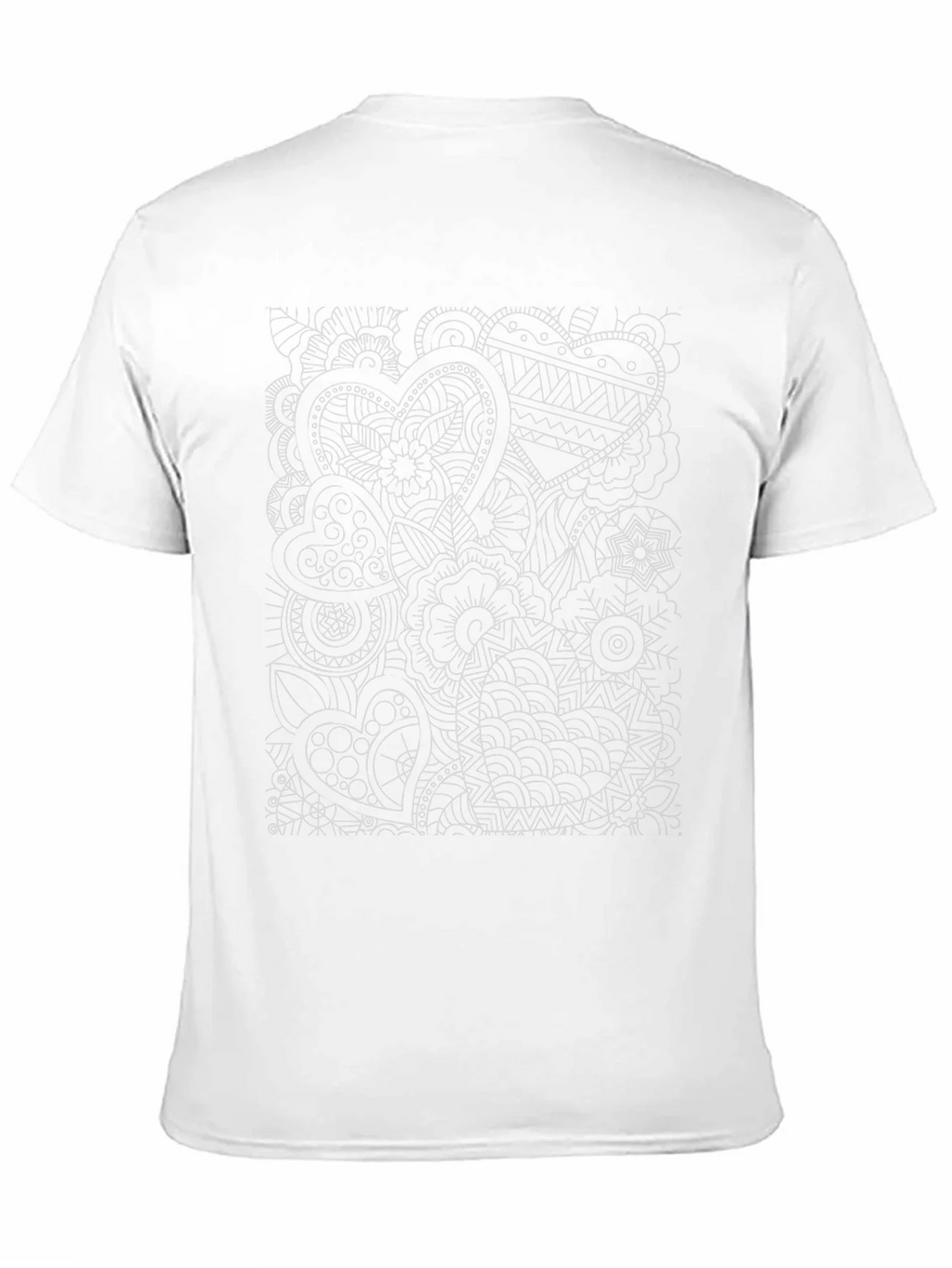 Abstract Heart Print Black T-Shirt product image 10