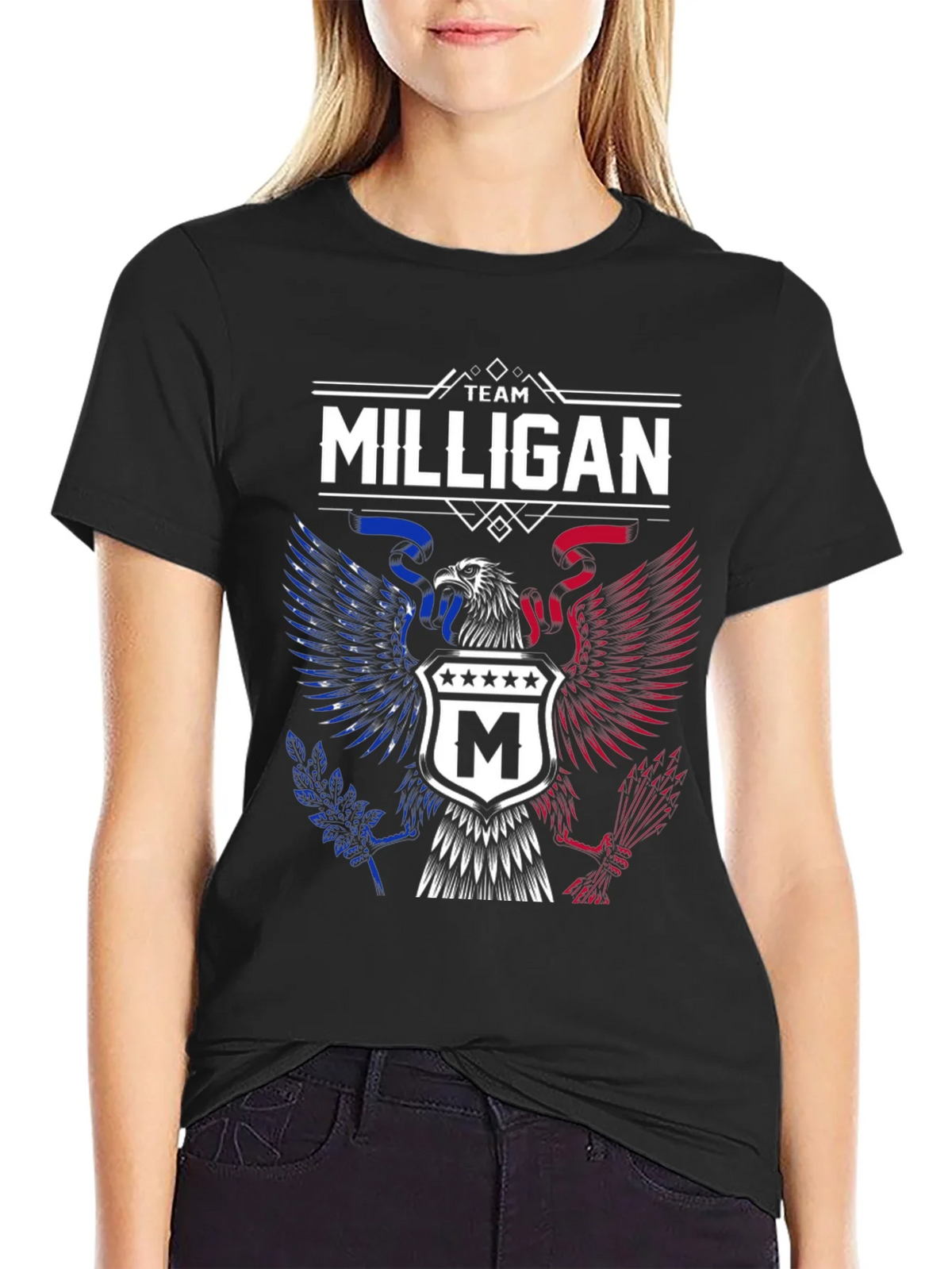Team Milligan Patriotic Eagle Graphic T-Shirt product image 2