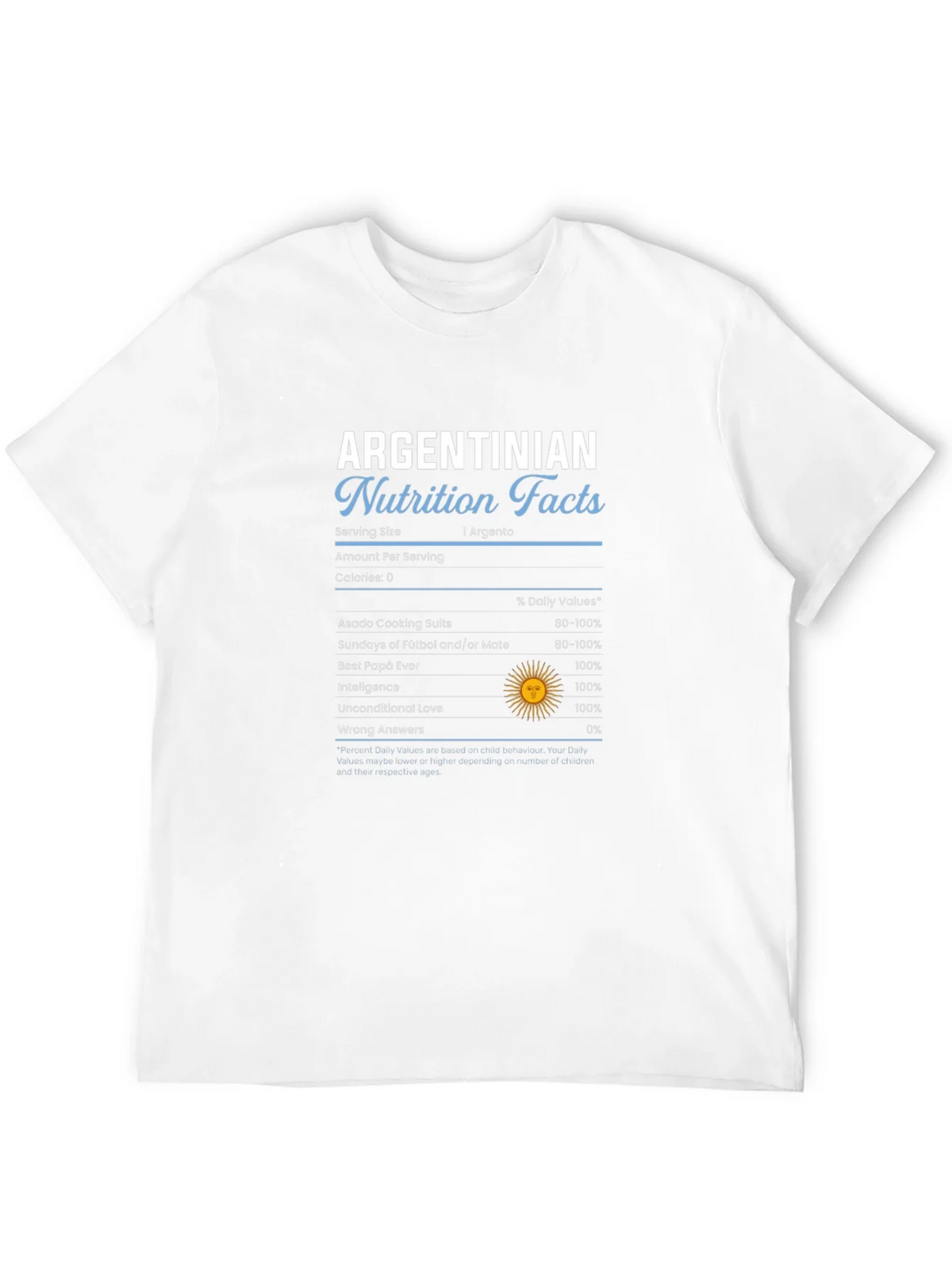 Argentinian Nutrition Facts Graphic T-Shirt product image 8
