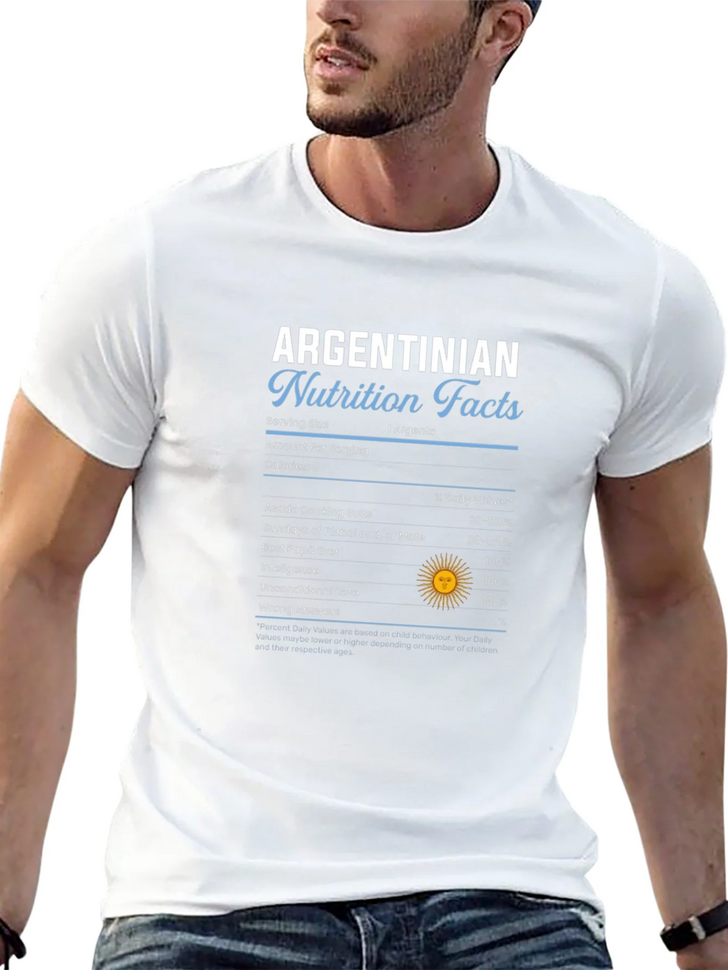Argentinian Nutrition Facts Graphic T-Shirt product image 9