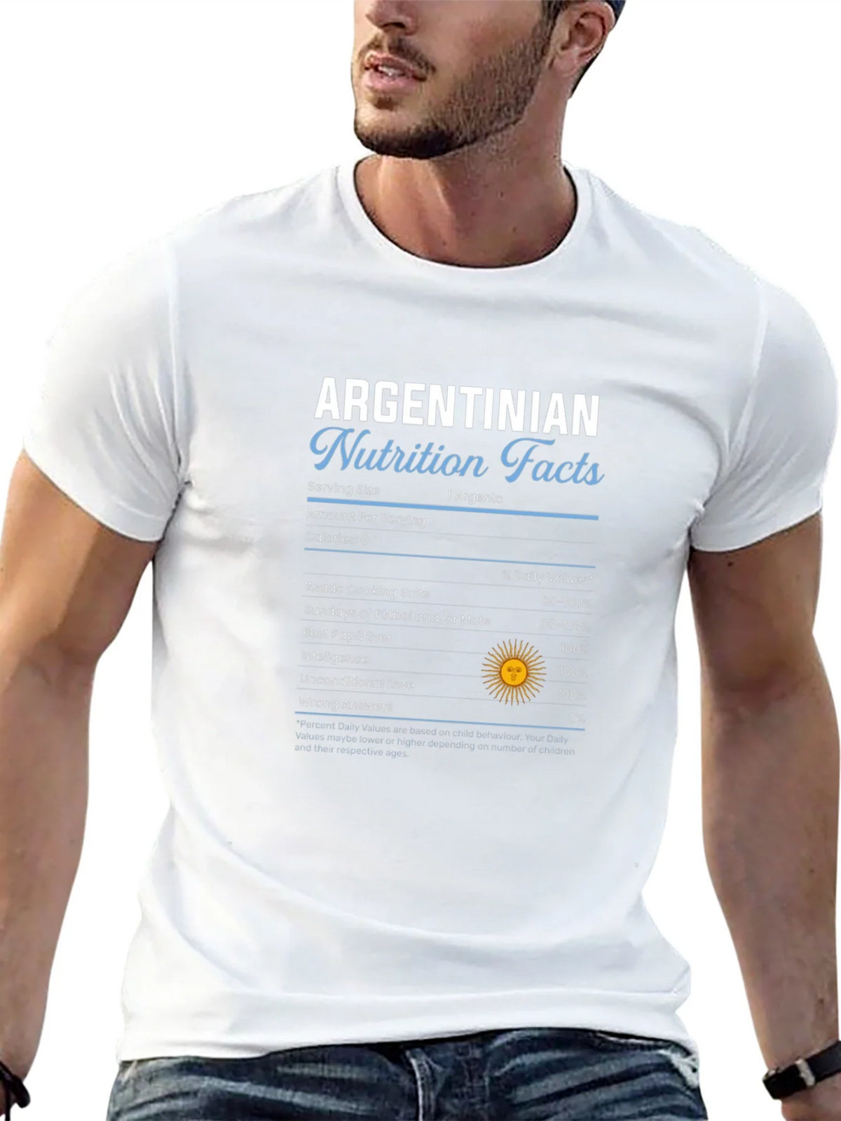 Argentinian Nutrition Facts Graphic T-Shirt product image 9