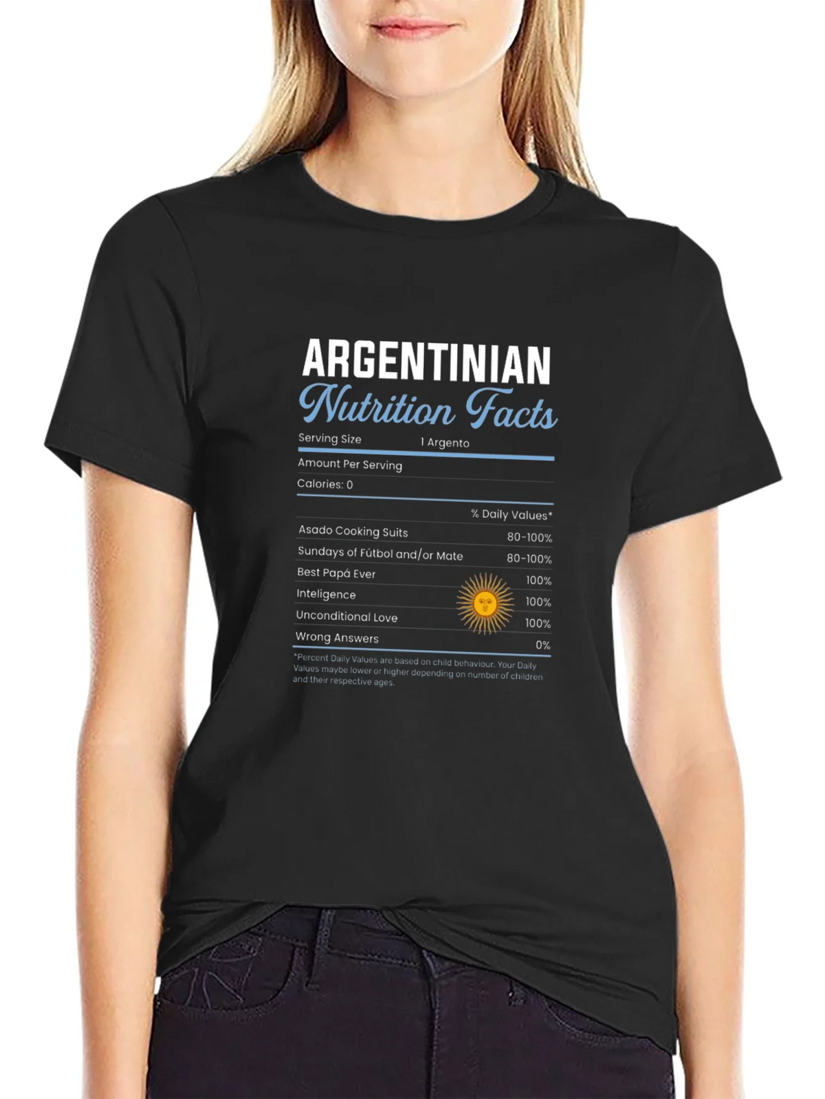 Argentinian Nutrition Facts Graphic T-Shirt product image 2
