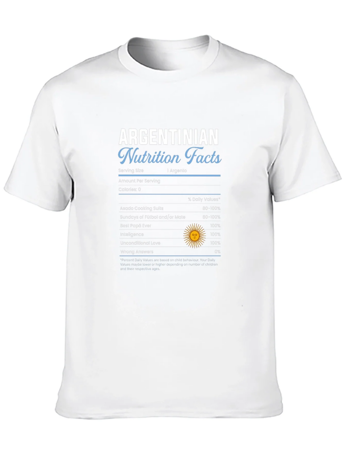 Argentinian Nutrition Facts Graphic T-Shirt product image 7