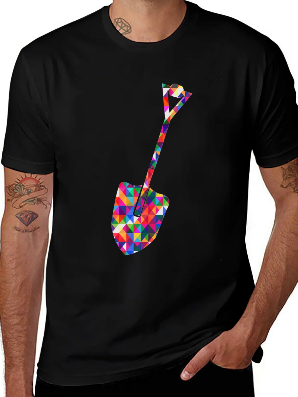 Geometric Spade Graphic Tee - Stylish Crew Neck Shirt product image 1