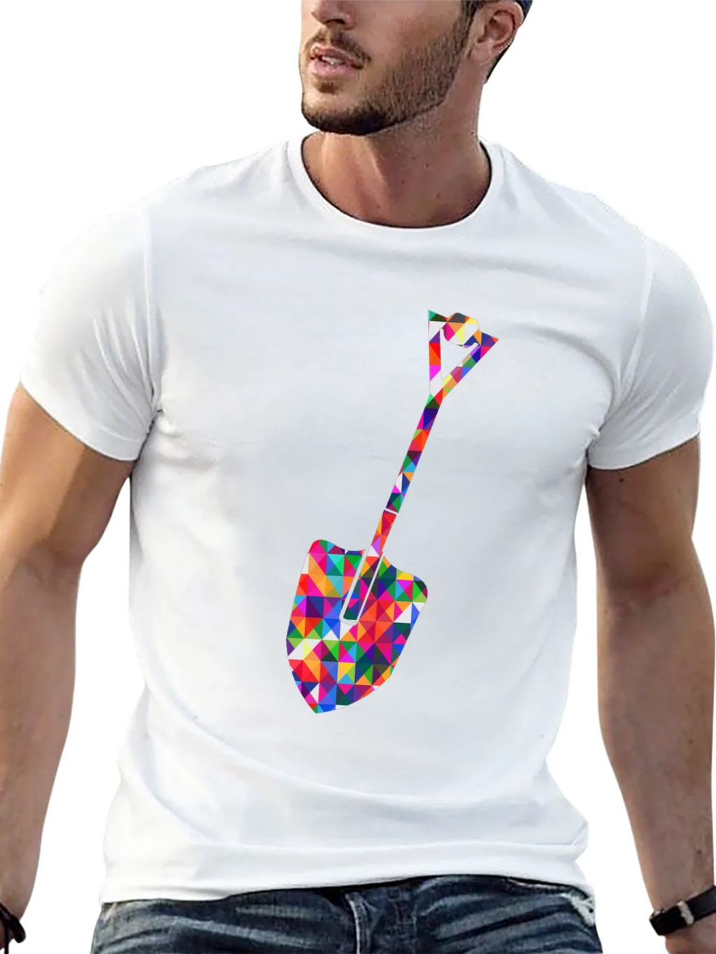 Geometric Spade Graphic Tee - Stylish Crew Neck Shirt product image 12