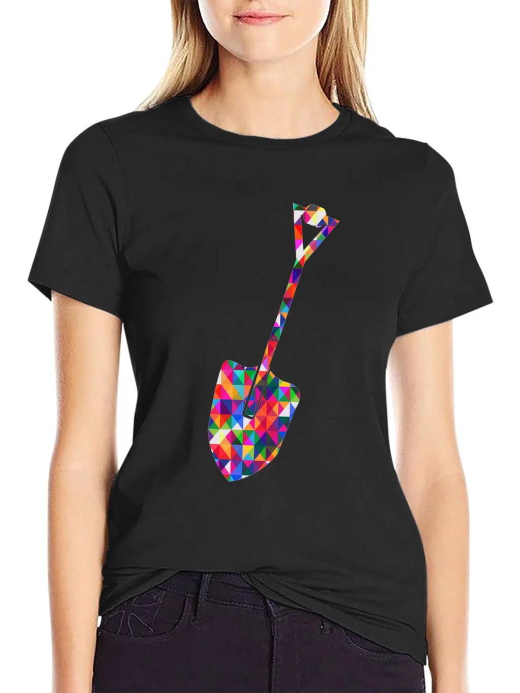 Geometric Spade Graphic Tee - Stylish Crew Neck Shirt product image 2