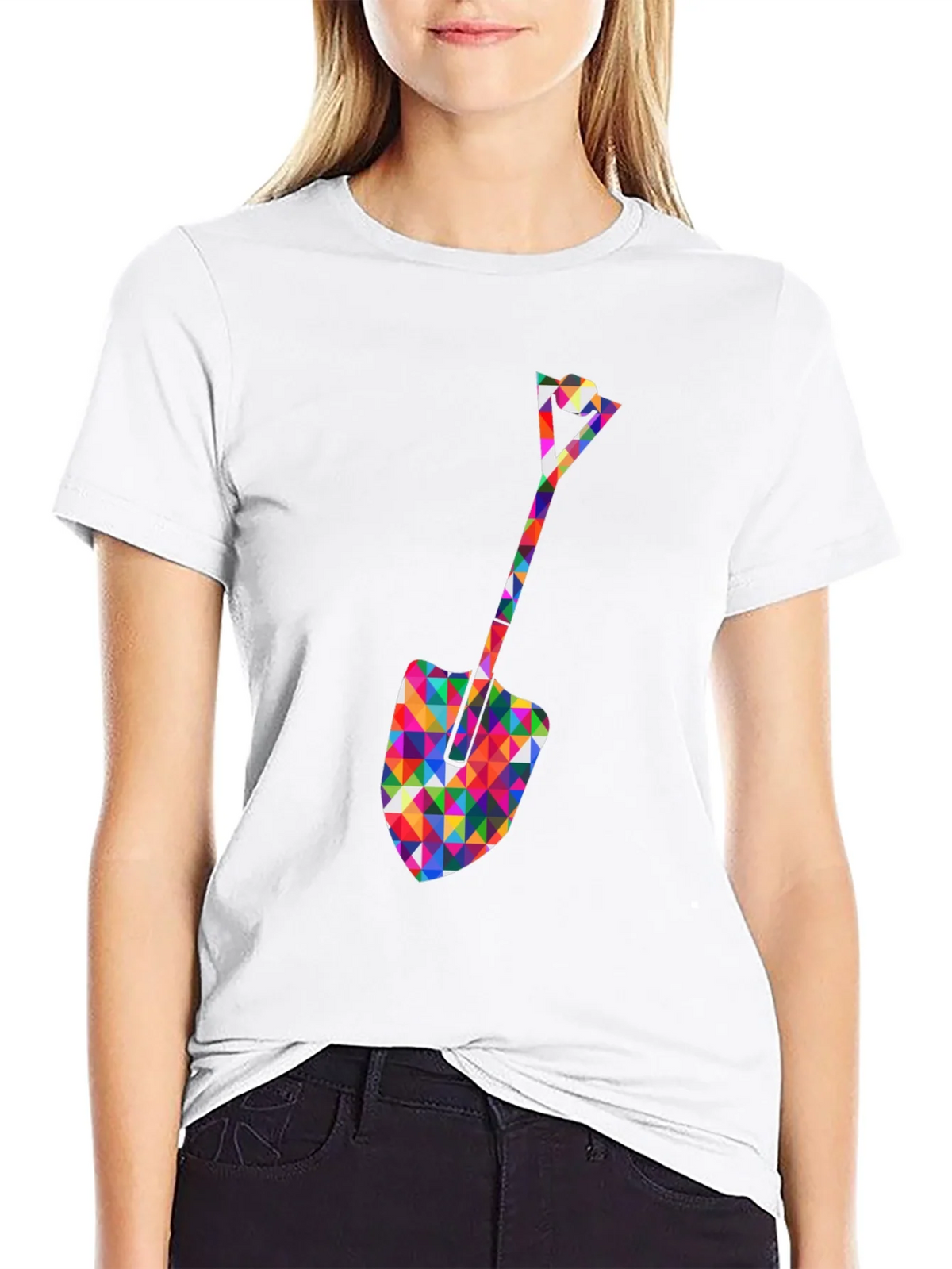 Geometric Spade Graphic Tee - Stylish Crew Neck Shirt product image 8