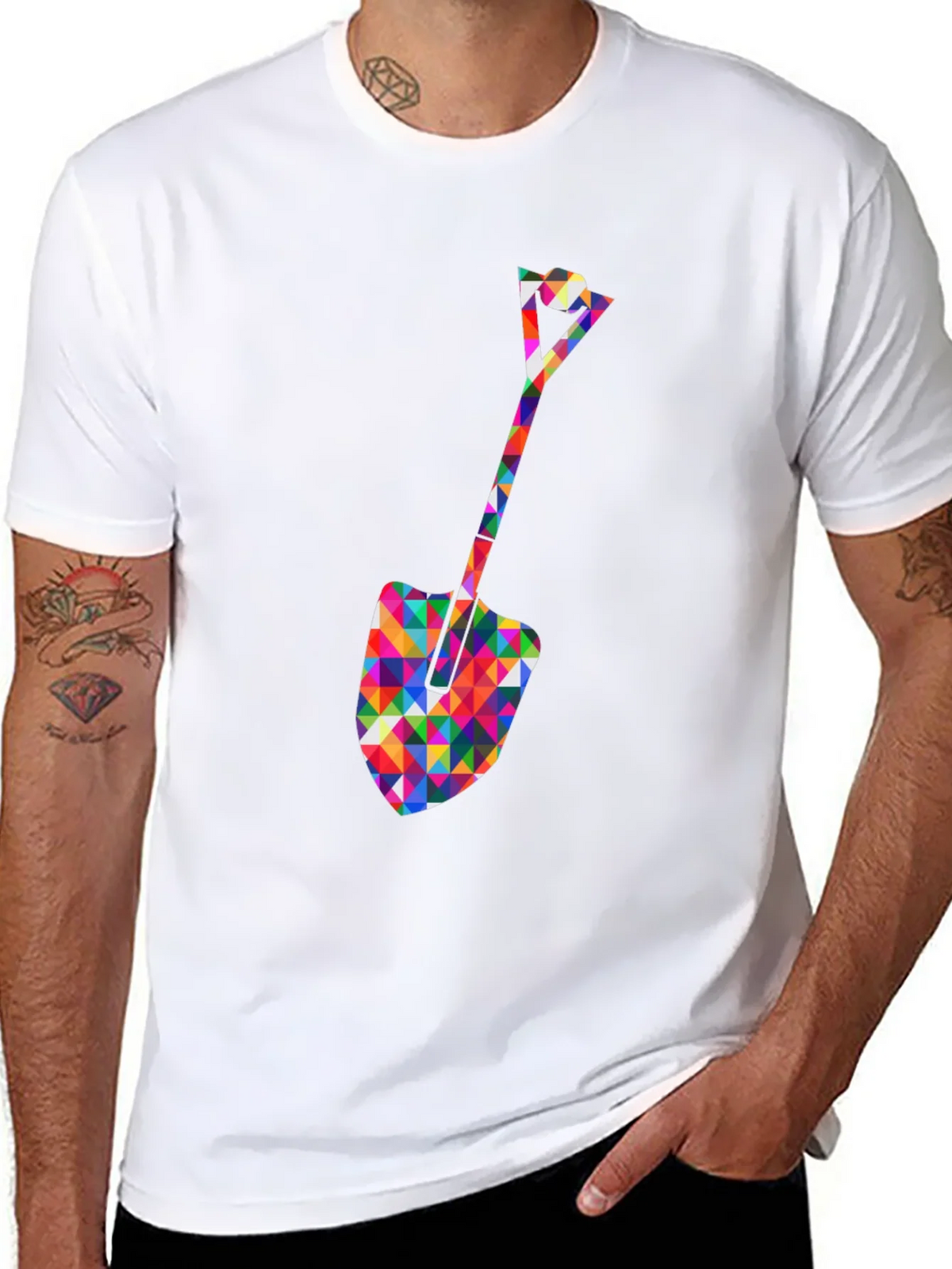 Geometric Spade Graphic Tee - Stylish Crew Neck Shirt product image 7