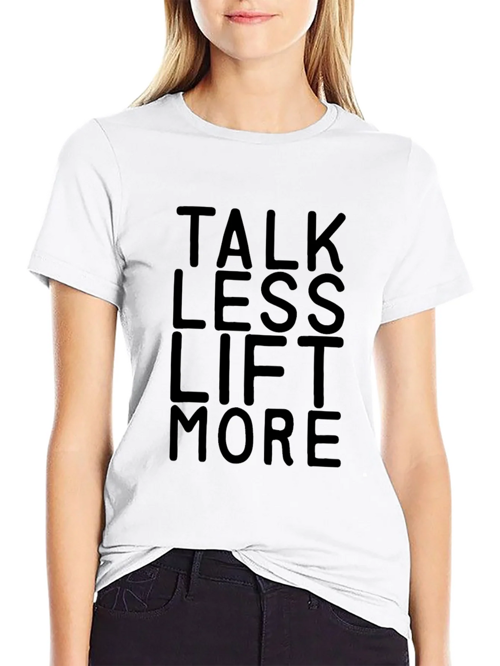 Talk Less Lift More Black Graphic T-Shirt Gym Workout Tee product image 6