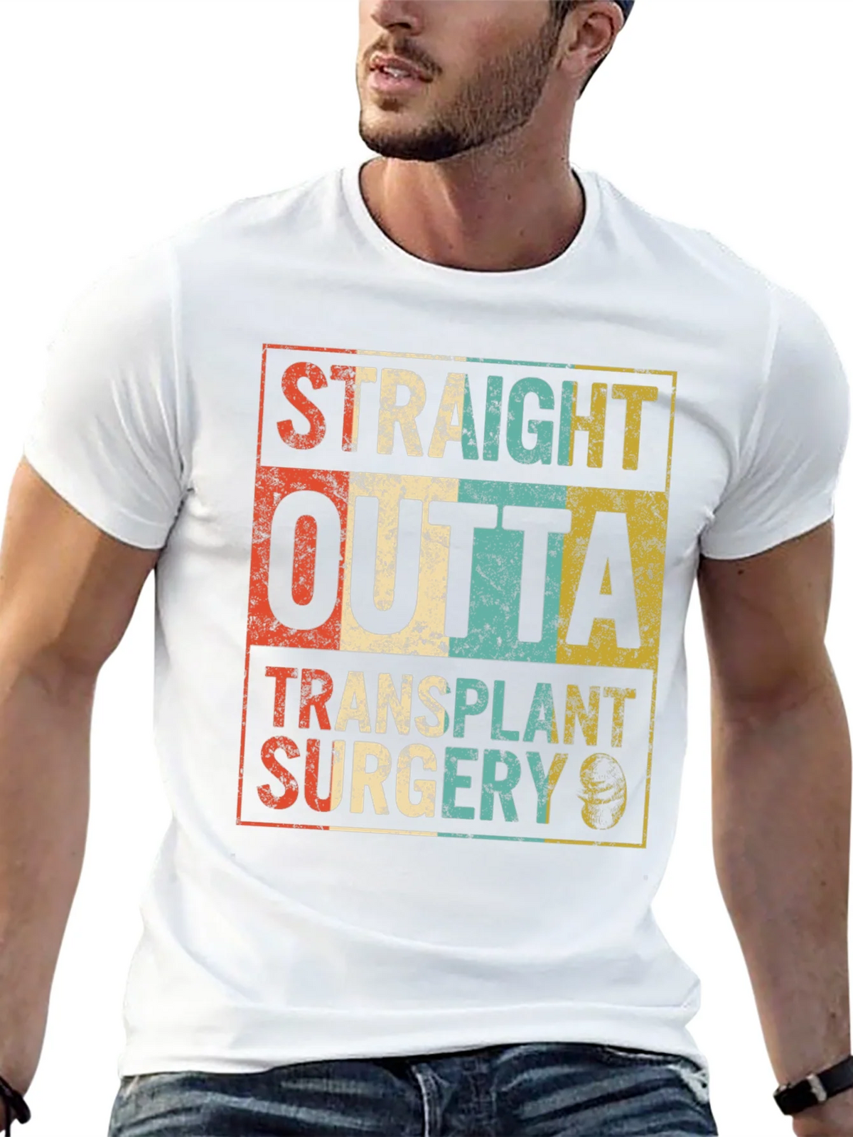 Straight Outta Transplant Surgery Black T-Shirt product image 12