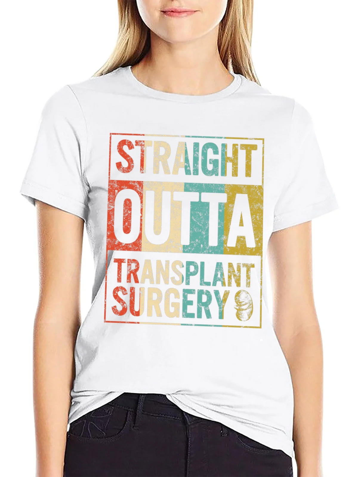 Straight Outta Transplant Surgery Black T-Shirt product image 8