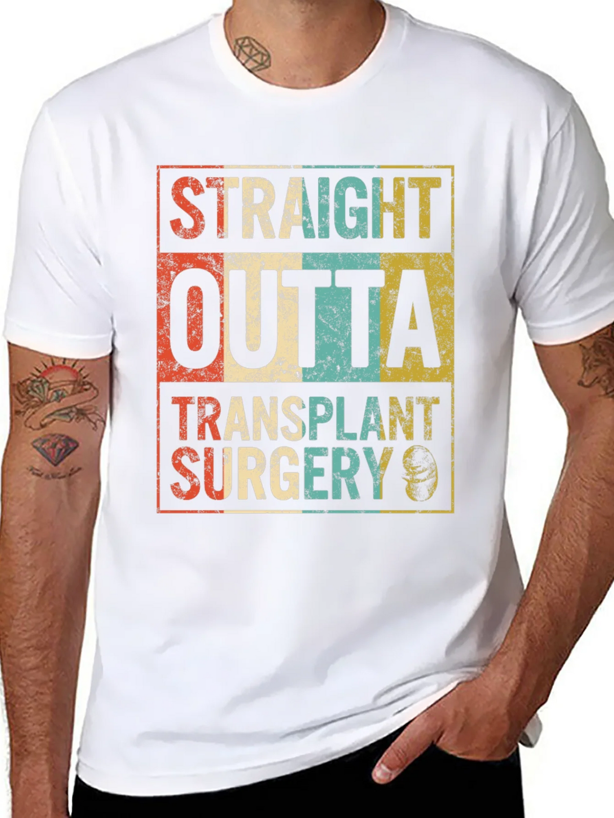 Straight Outta Transplant Surgery Black T-Shirt product image 7