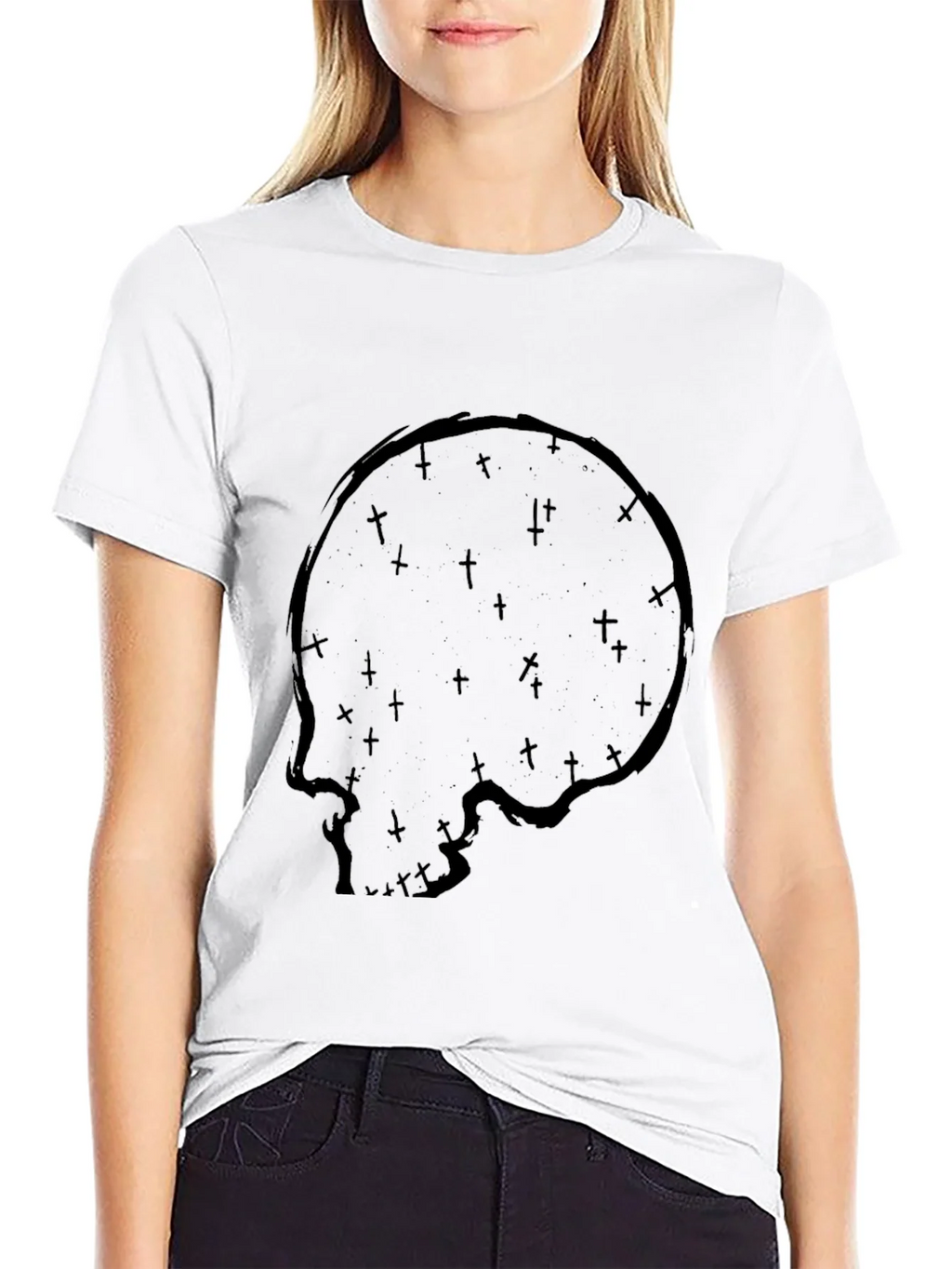 Skull & Crosses Graphic Print Black T-Shirt product image 8