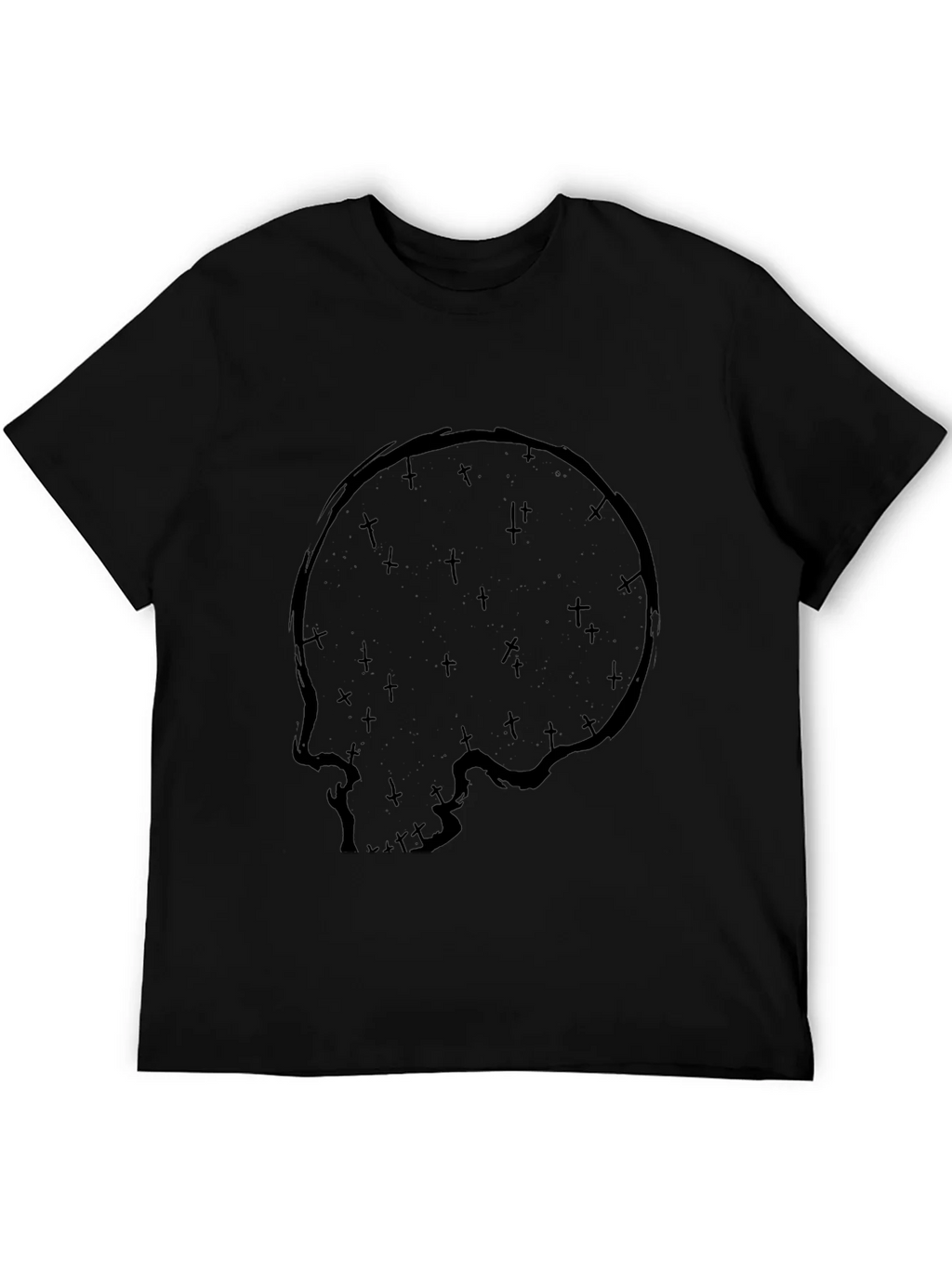 Skull & Crosses Graphic Print Black T-Shirt product image 5