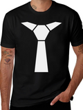Geometric Necktie Graphic Tee - Modern Minimalist Style product image 1
