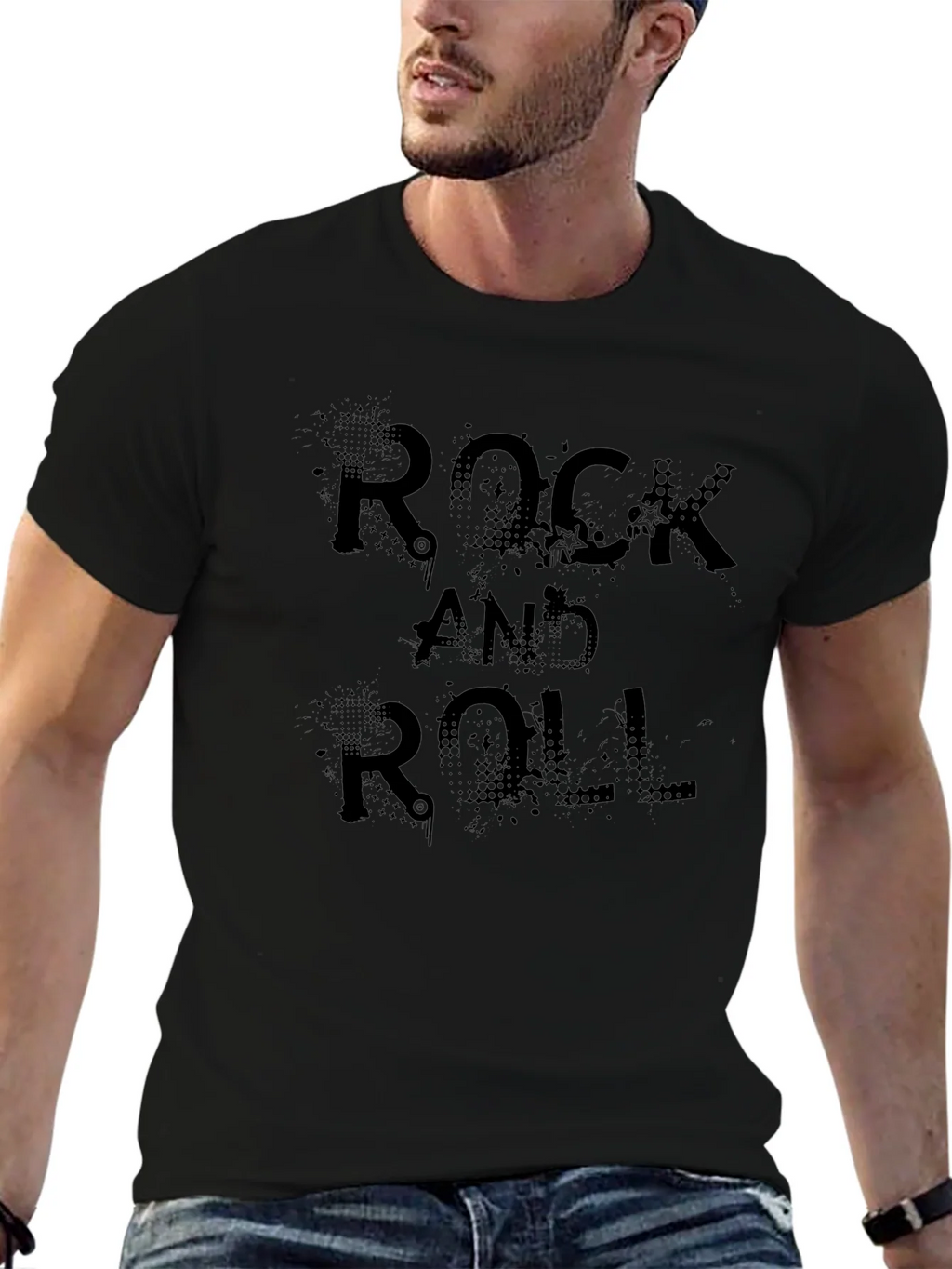 Rock and Roll Graphic Tee - Black product image 6