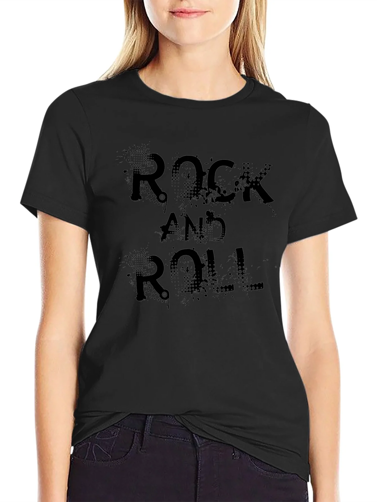Rock and Roll Graphic Tee - Black product image 2