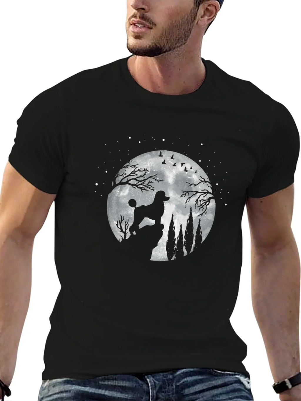 Poodle Moon Silhouette T-Shirt product image 6
