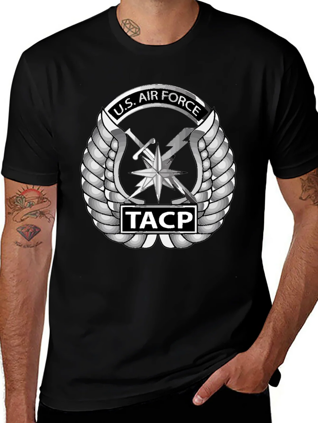 U.S. Air Force TACP Emblem Black T-Shirt product image 1
