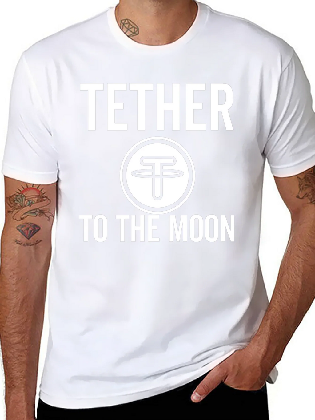 Tether to the Moon Crypto T-Shirt - Black product image 7