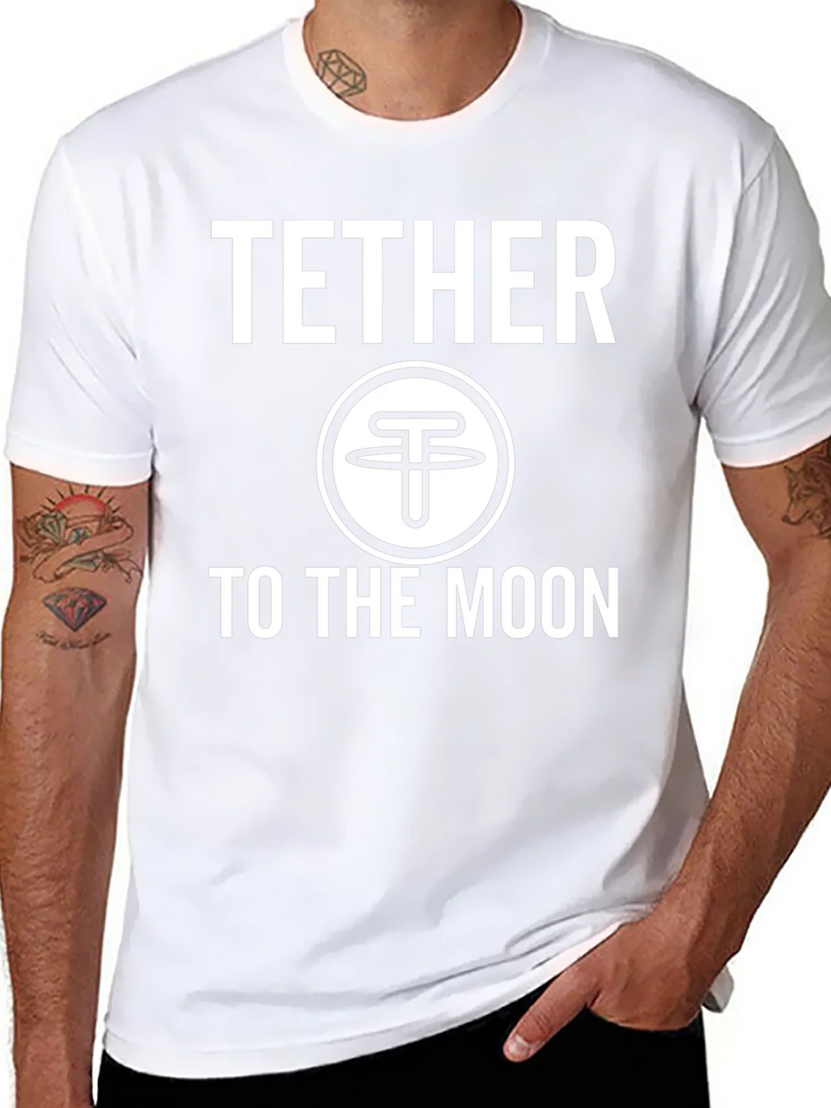 Tether to the Moon Crypto T-Shirt - Black product image 7