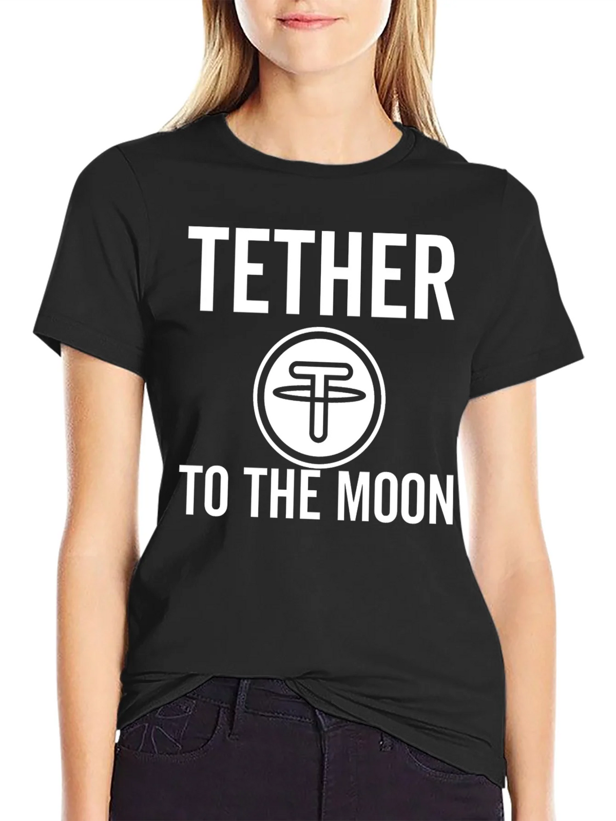 Tether to the Moon Crypto T-Shirt - Black product image 2