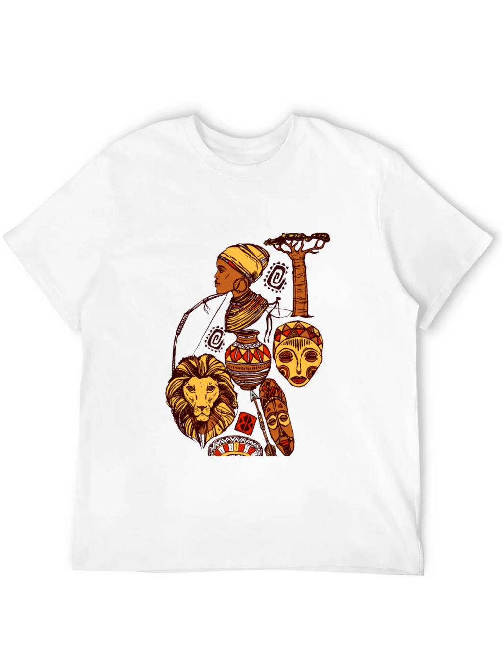 African Culture Graphic Print Black T-Shirt product image 8