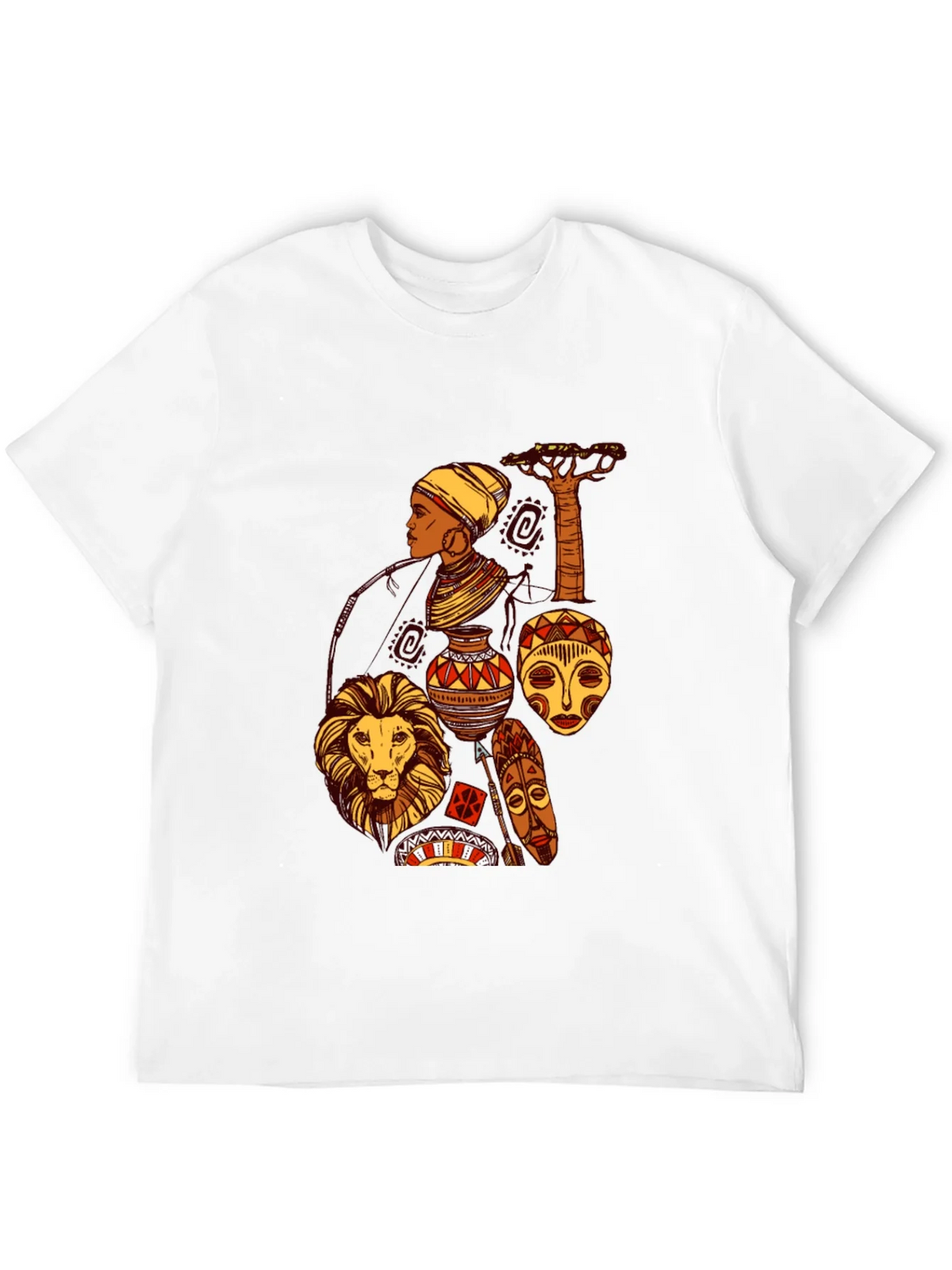 African Culture Graphic Print Black T-Shirt product image 8
