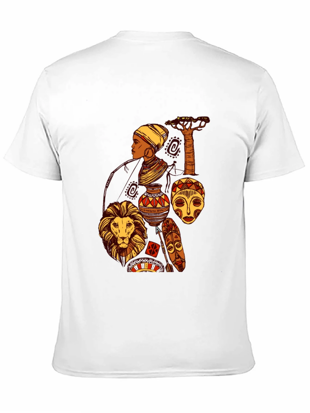 African Culture Graphic Print Black T-Shirt product image 7