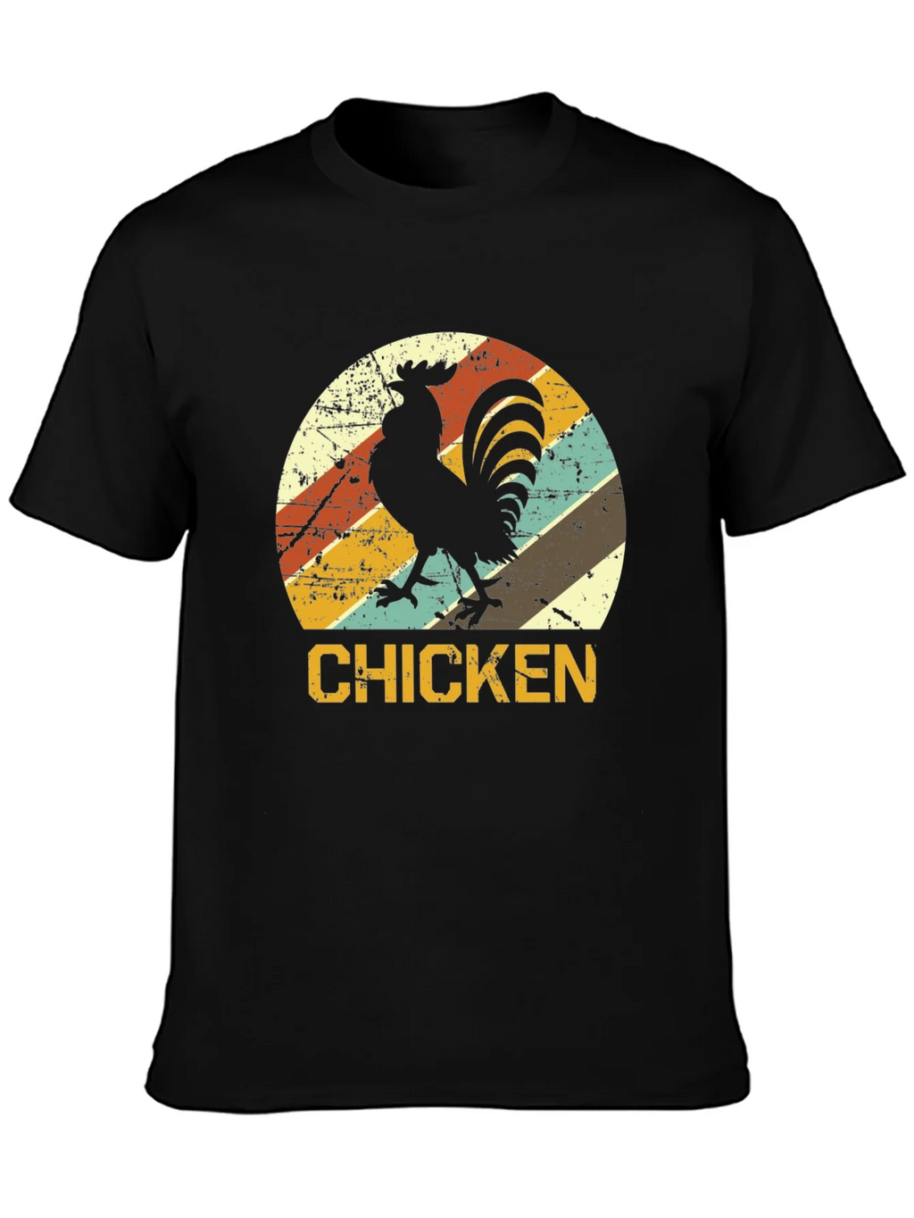 Retro Chicken Graphic T-Shirt - Black product image 3