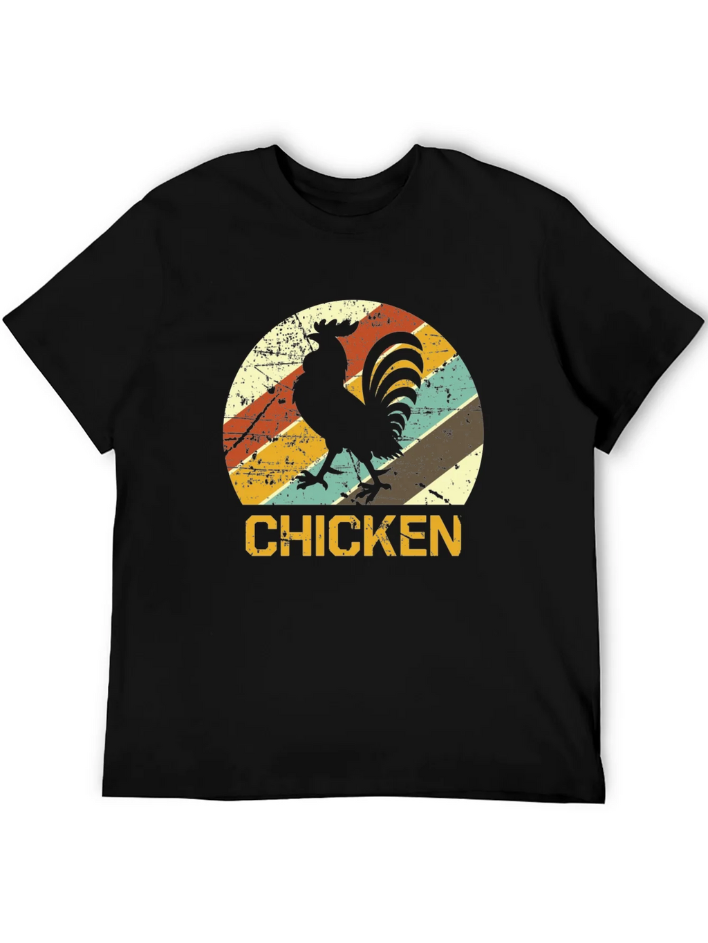 Retro Chicken Graphic T-Shirt - Black product image 5