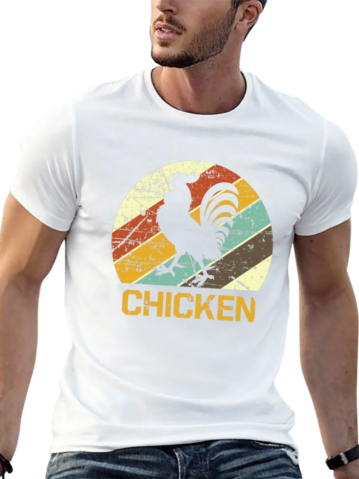 Retro Chicken Graphic T-Shirt - Black product image 12