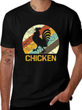 Retro Chicken Graphic T-Shirt - Black product image 1