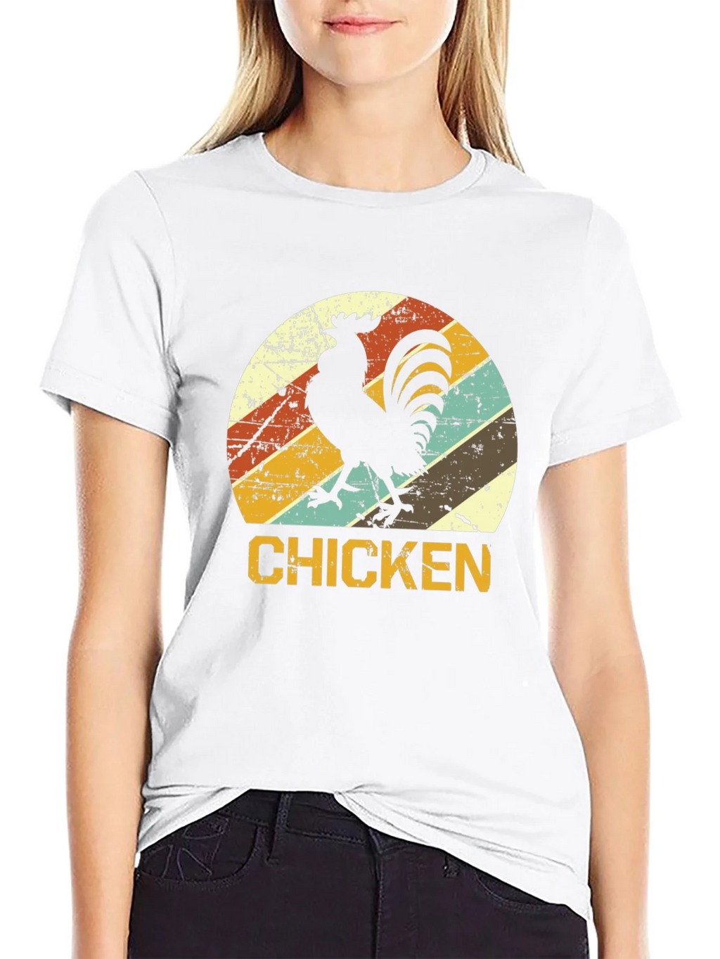 Retro Chicken Graphic T-Shirt - Black product image 8