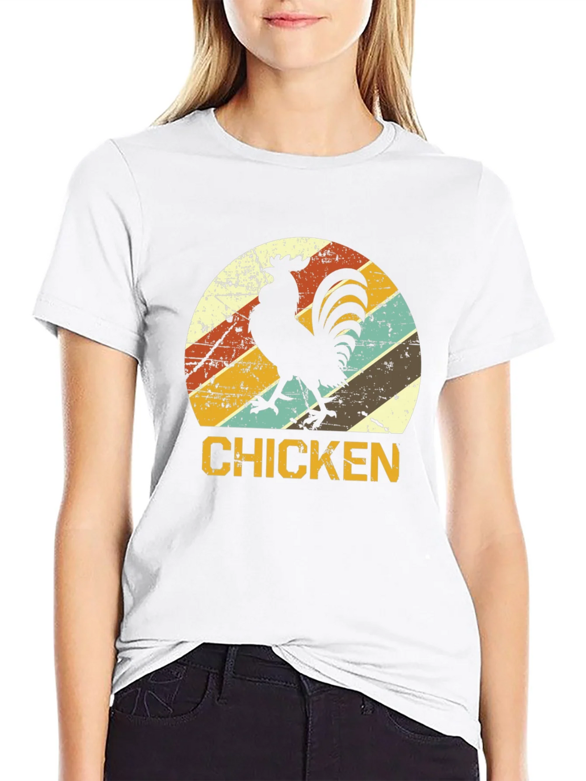 Retro Chicken Graphic T-Shirt - Black product image 8