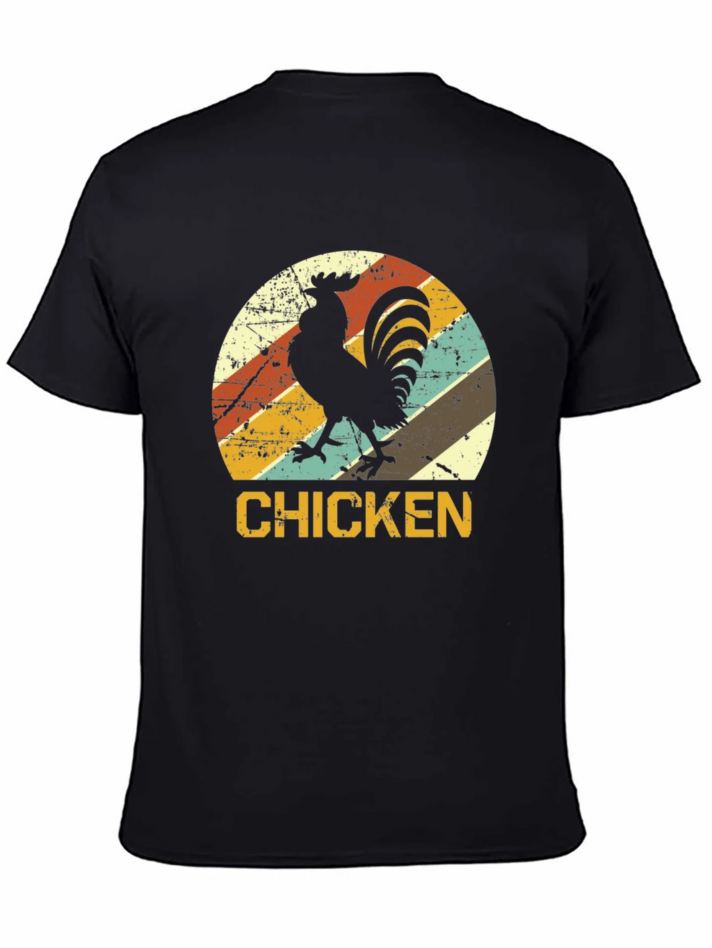 Retro Chicken Graphic T-Shirt - Black product image 4