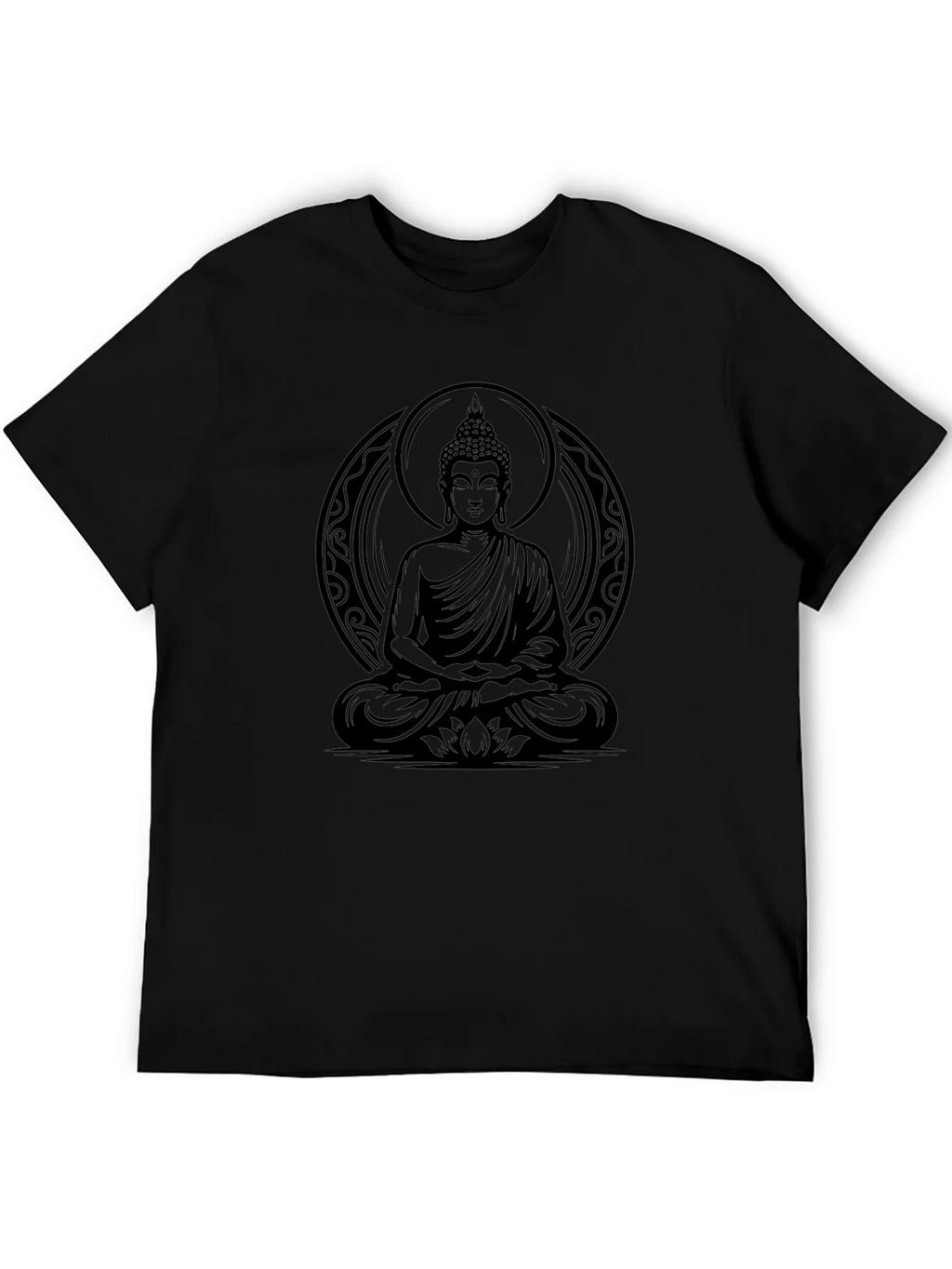 Buddha Graphic Print Black T-Shirt for Men product image 5