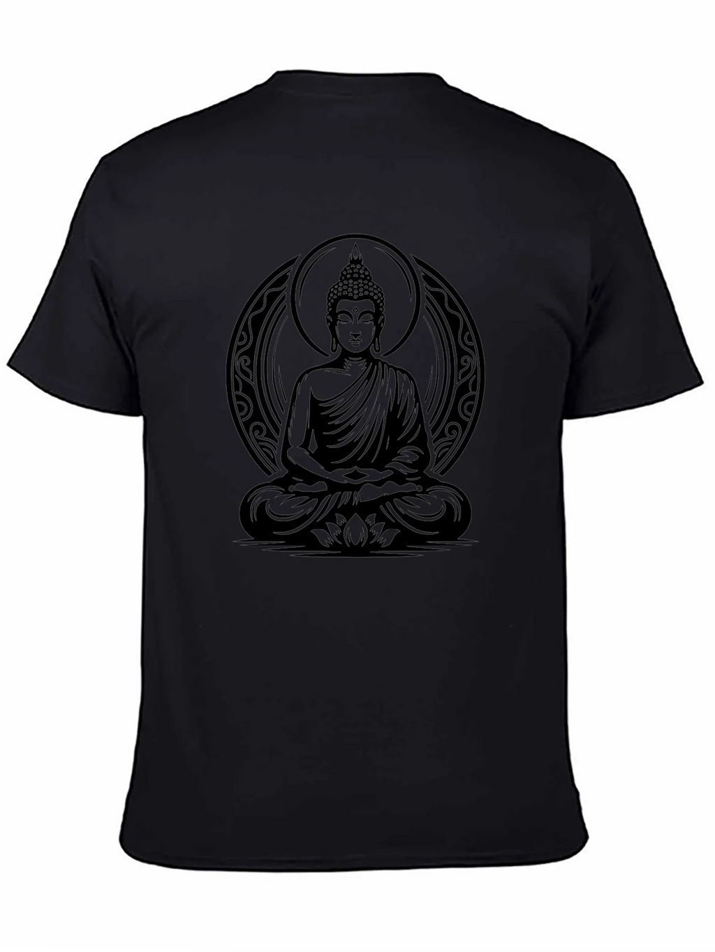 Buddha Graphic Print Black T-Shirt for Men product image 4