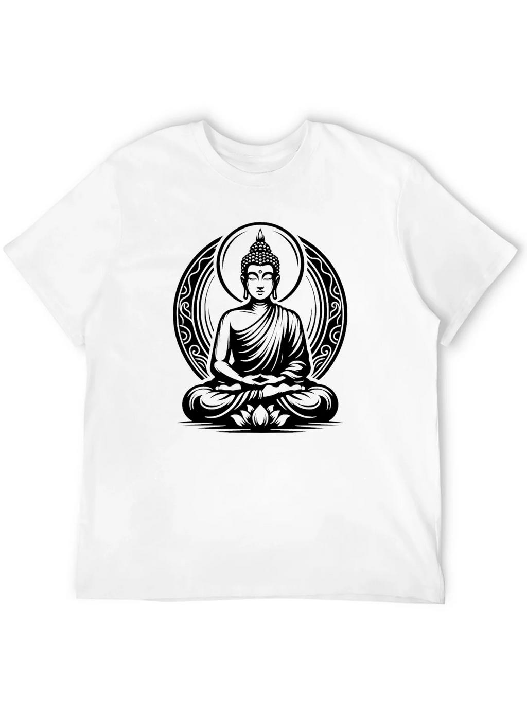 Buddha Graphic Print Black T-Shirt for Men product image 11